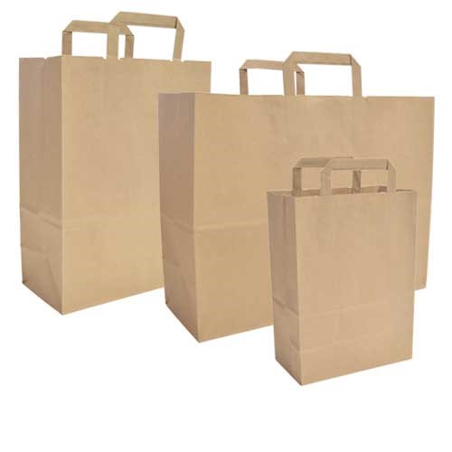 KRAFT TRI-FOLD HANDLE SHOPPER