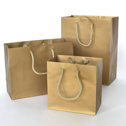 ROPE HDL PAPER TOTE GOLD